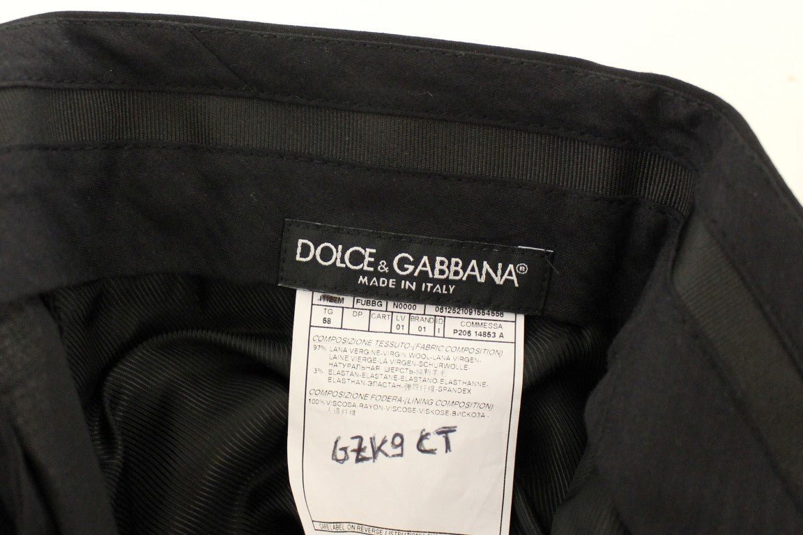 Dolce & Gabbana Elegant Pleated Black Wool Trousers | Fashionsarah.com