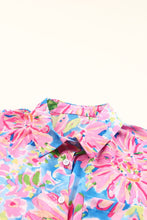 Load image into Gallery viewer, Pink Abstract Floral Print Buttoned Sheath Long Sleeve Shirt | Fashionsarah.com
