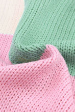 Load image into Gallery viewer, Pink Colorblock Drop Shoulder Bell Sleeve Sweater | Fashionsarah.com