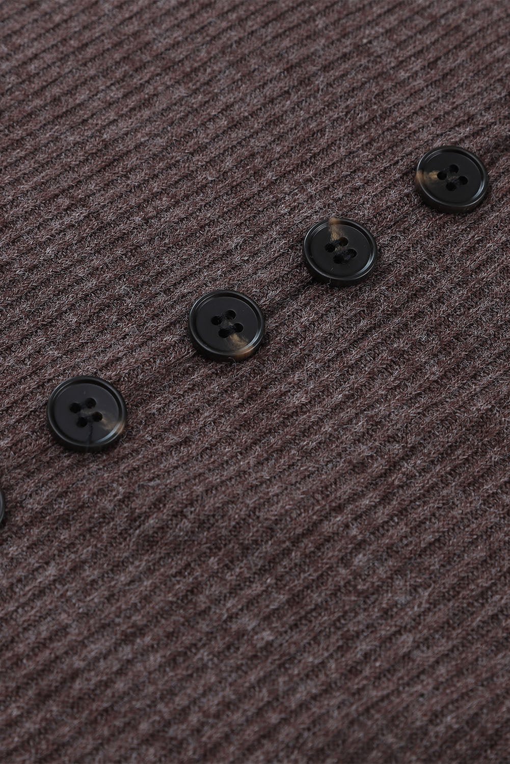 Fashionsarah.com Buttoned Ribbed Knit Midi Dress with Slit