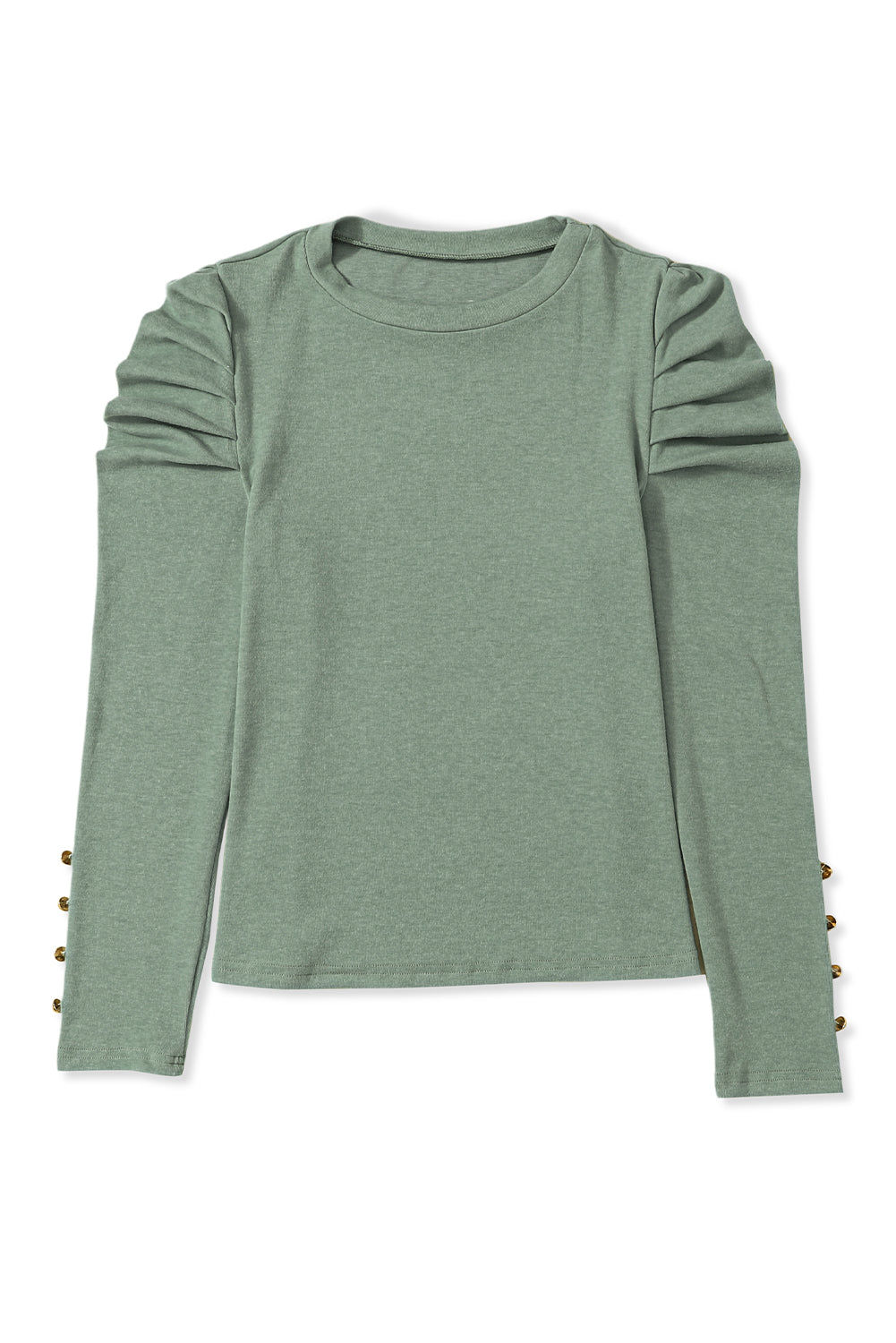 Gray Buttoned Puff Sweatershirt | Fashionsarah.com