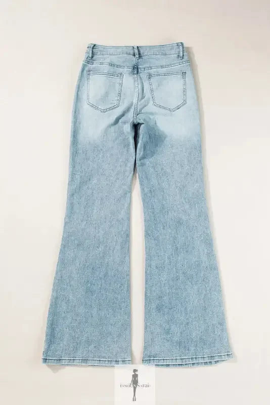 Light-wash blue wide leg high waist women jeans displayed in Blue Wide Leg High Waist Women Jeans