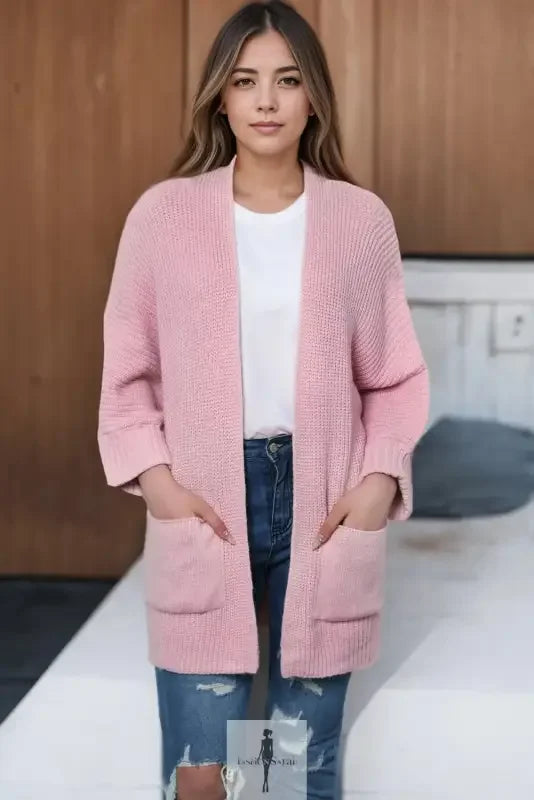 Pink oversized sweater cardigan from online boutique, perfect for casual wear