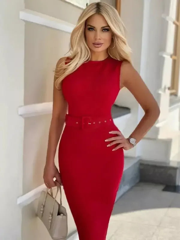 Bandage Elegant Dress with Belt | Fashionsarah.com