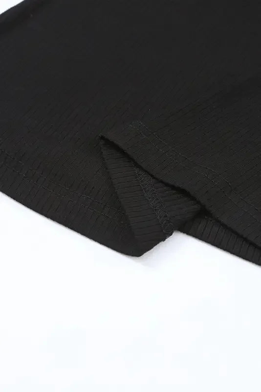 Yellow Flower Puff Sleeve Ribbed Knit Top | Fashionsarah.com