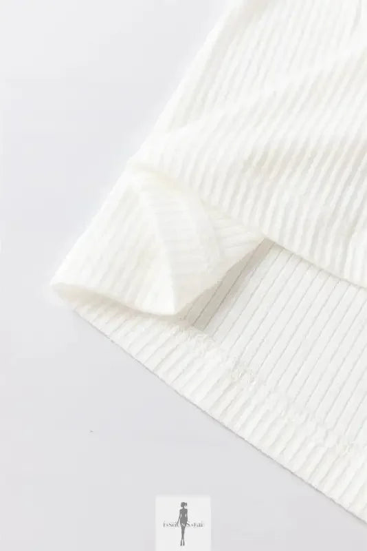 Fashionsarah.com Fashionsarah.com Yellow Flower Puff Sleeve Ribbed Knit Top