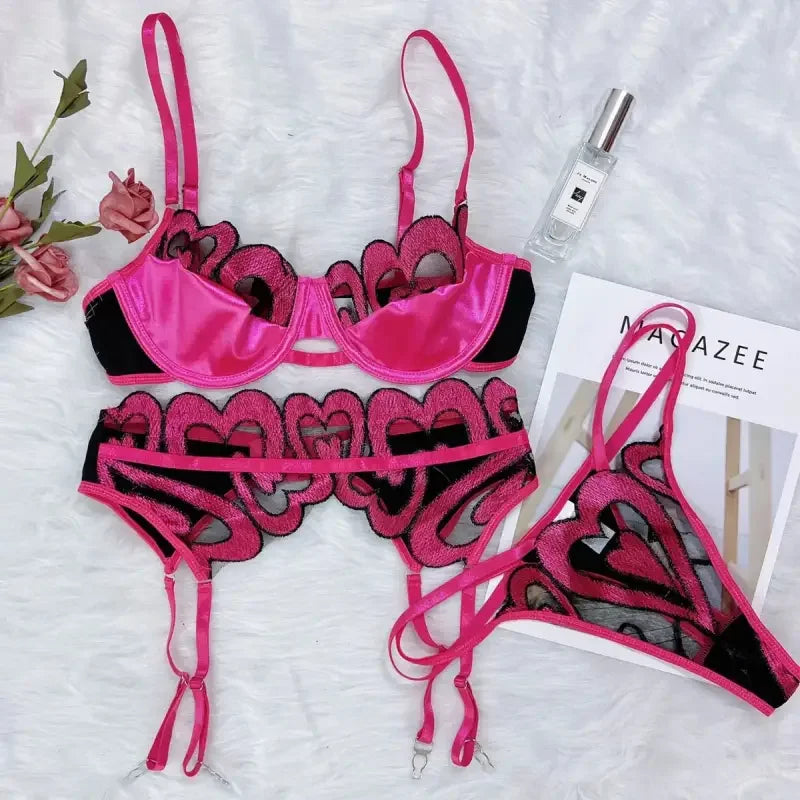 Rose Red Heart Lingerie Set | Fashionsarah.com