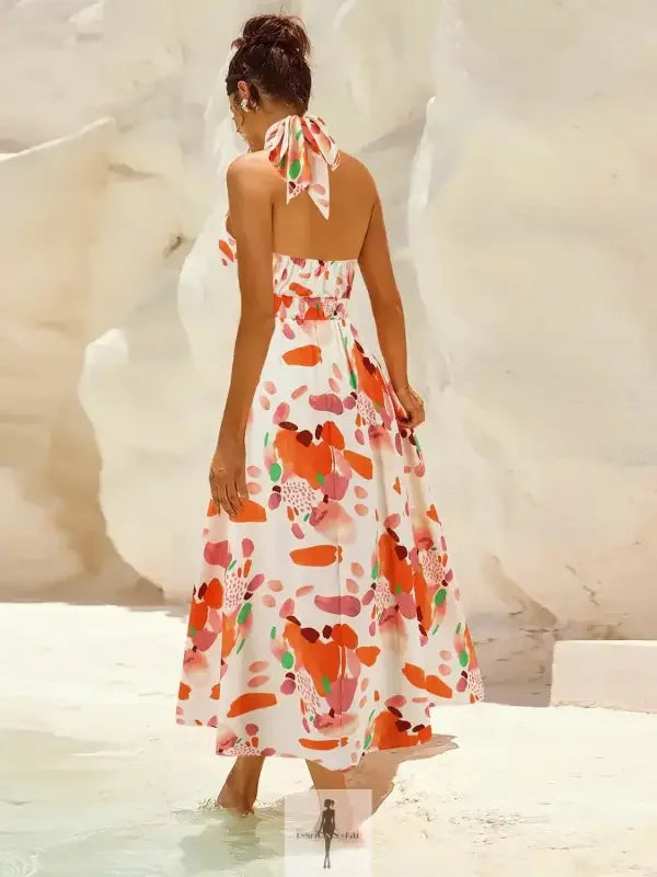 Fashionsarah.com Fashionsarah.com Ruched Halter Neck Sleeveless Dress