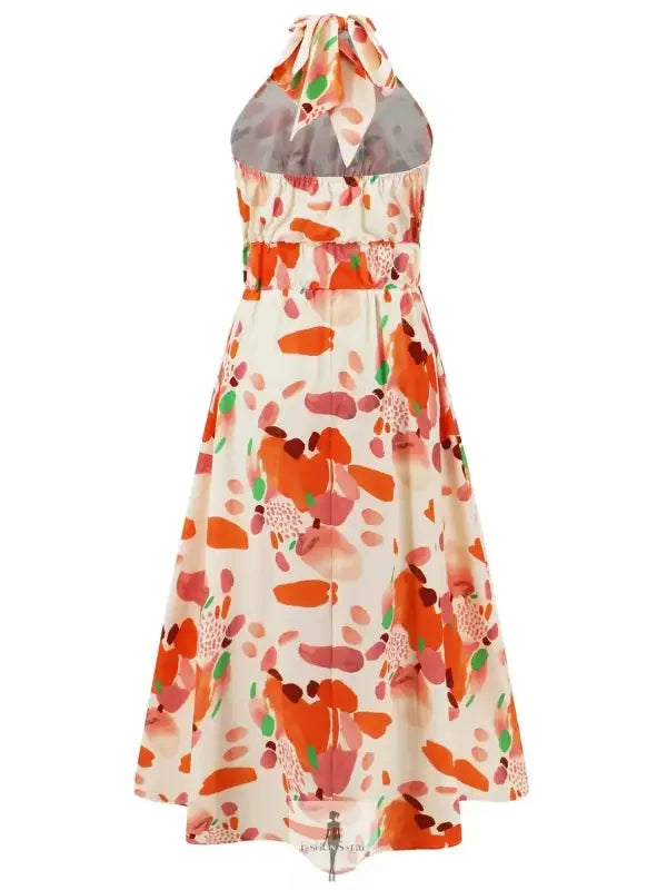 Fashionsarah.com Fashionsarah.com Ruched Halter Neck Sleeveless Dress