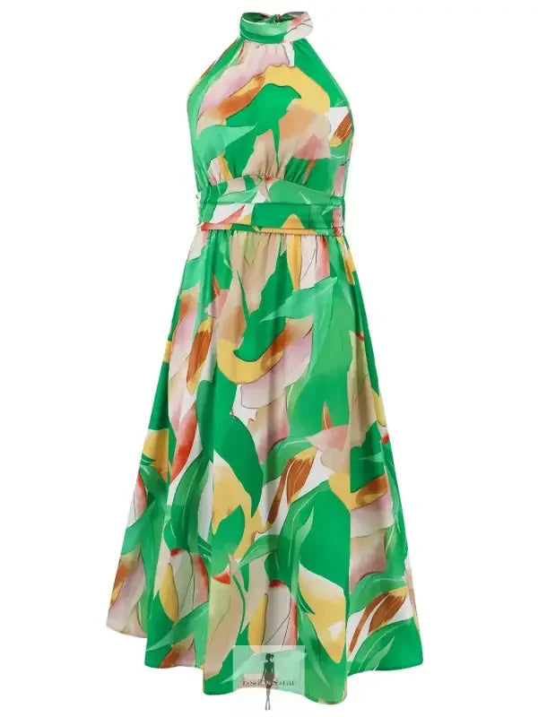 Fashionsarah.com Fashionsarah.com Ruched Halter Neck Sleeveless Dress