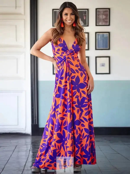 Fashionsarah.com Fashionsarah.com Twisted Printed V-Neck Cami Dress