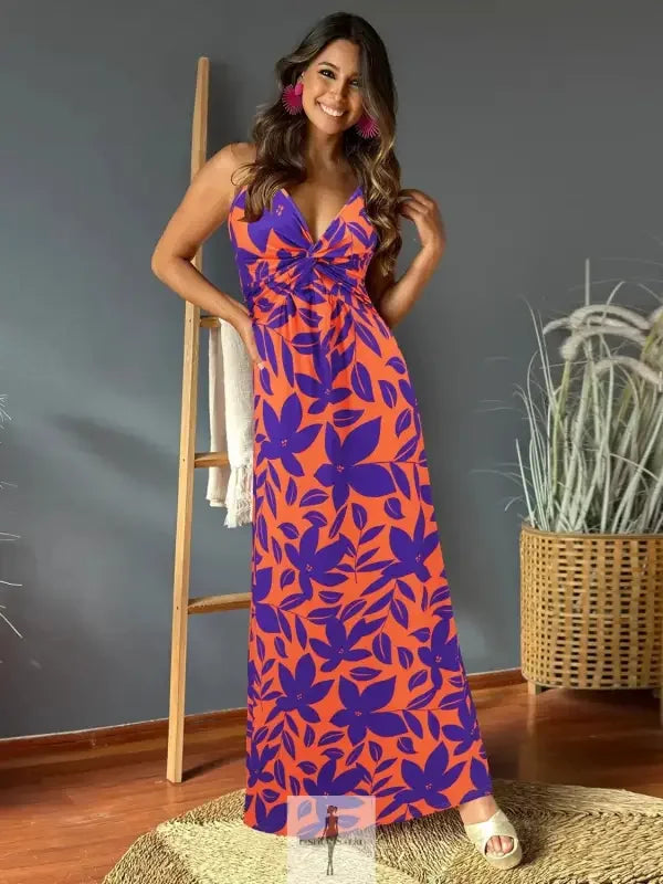 Fashionsarah.com Fashionsarah.com Twisted Printed V-Neck Cami Dress