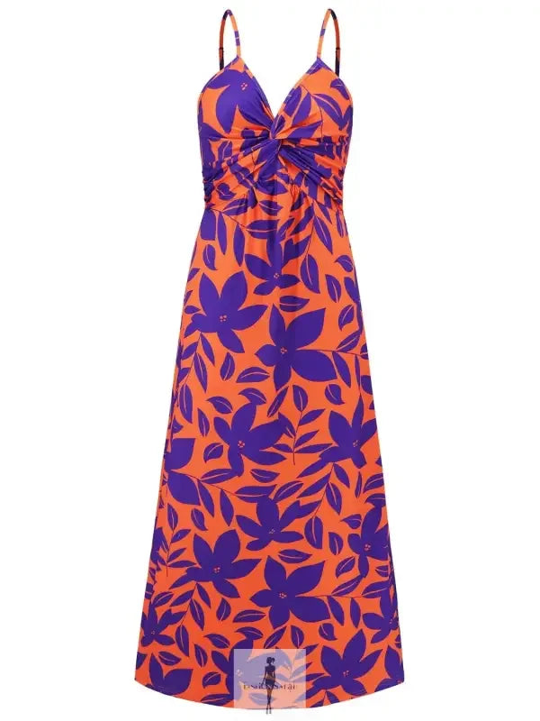 Fashionsarah.com Fashionsarah.com Twisted Printed V-Neck Cami Dress