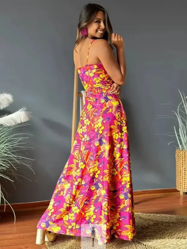 Fashionsarah.com Fashionsarah.com Twisted Printed V-Neck Cami Dress