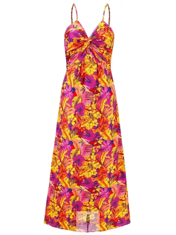 Fashionsarah.com Fashionsarah.com Twisted Printed V-Neck Cami Dress