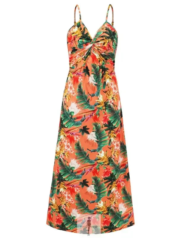 Fashionsarah.com Fashionsarah.com Twisted Printed V-Neck Cami Dress