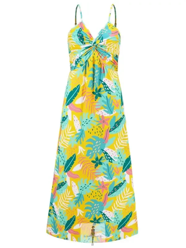 Fashionsarah.com Fashionsarah.com Twisted Printed V-Neck Cami Dress