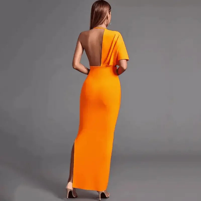 Orange One-Shoulder GownFashionsarah.com