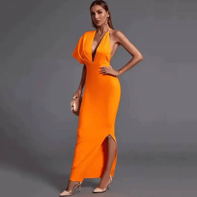 Orange One-Shoulder GownFashionsarah.com
