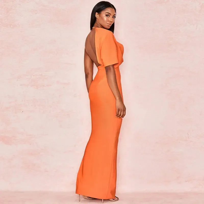 Orange One-Shoulder GownFashionsarah.com