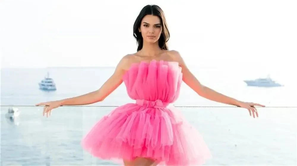 Kendall Jenner Pink Tulle Mini Dress