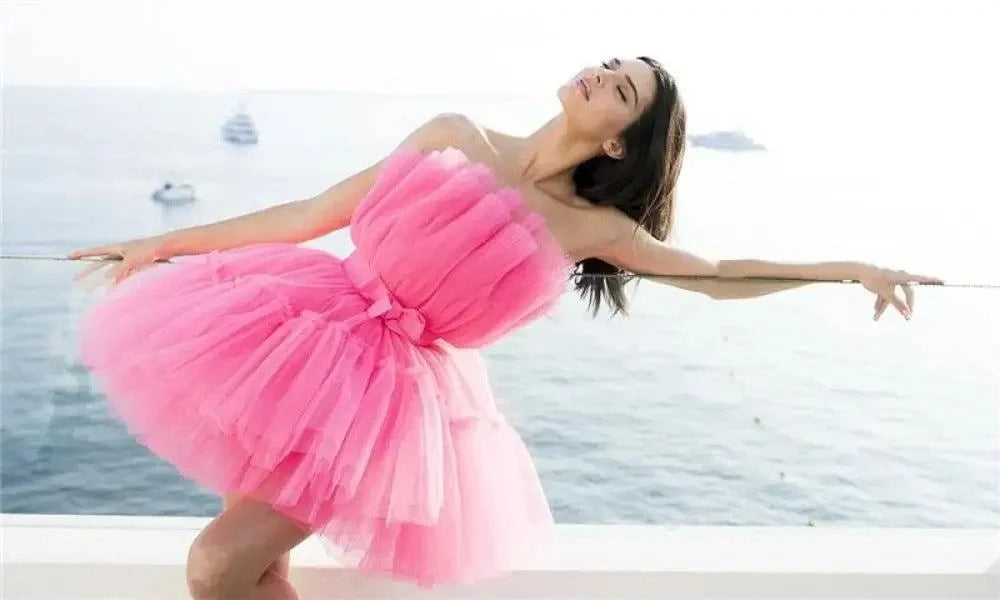 Kendall Jenner Pink Tulle Mini Dress