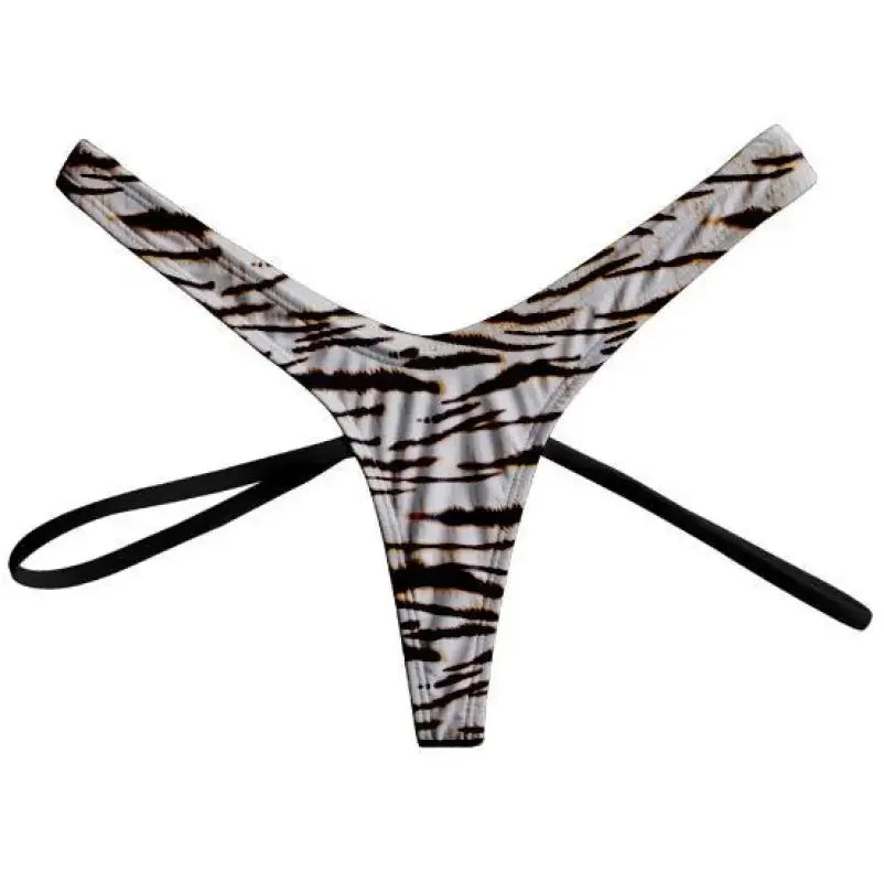 Tiger-striped bikini bottoms with black side straps from Women’s Fashion at an online boutique