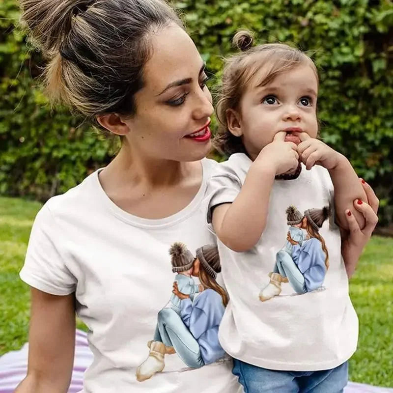 Matching mother-daughter t-shirts displayed, perfect for matching t-shirts mom and daughter