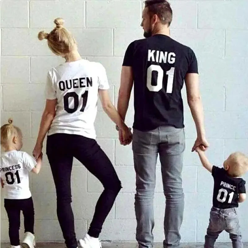 King Family Matching T-Shirts showing matching family shirts for coordinated family outfits
