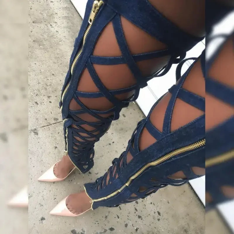 Women Bandage Pencil Zip Pants | Fashionsarah.com