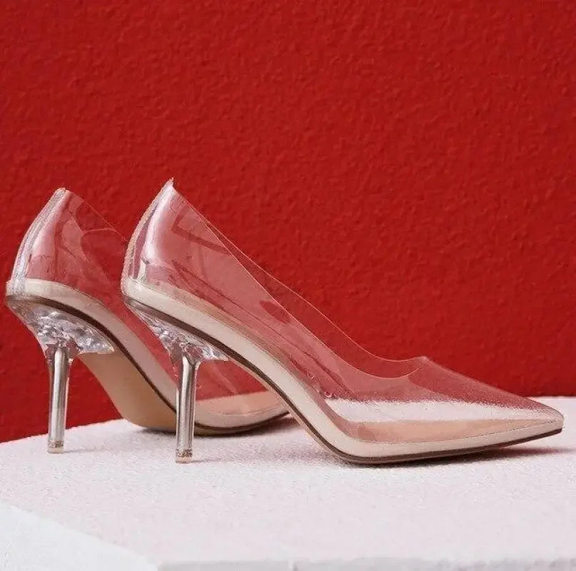 Clear stiletto heels from Cinderella Style, elegant cinderella glass heels for formal wear