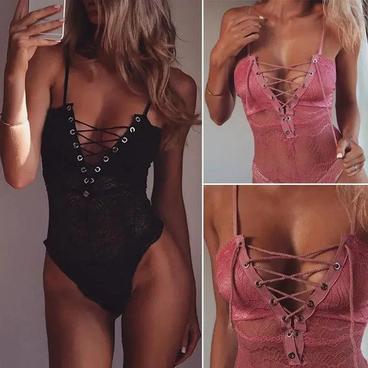 White Lace Bodysuit featuring a lace bodysuit design and elegant lace details