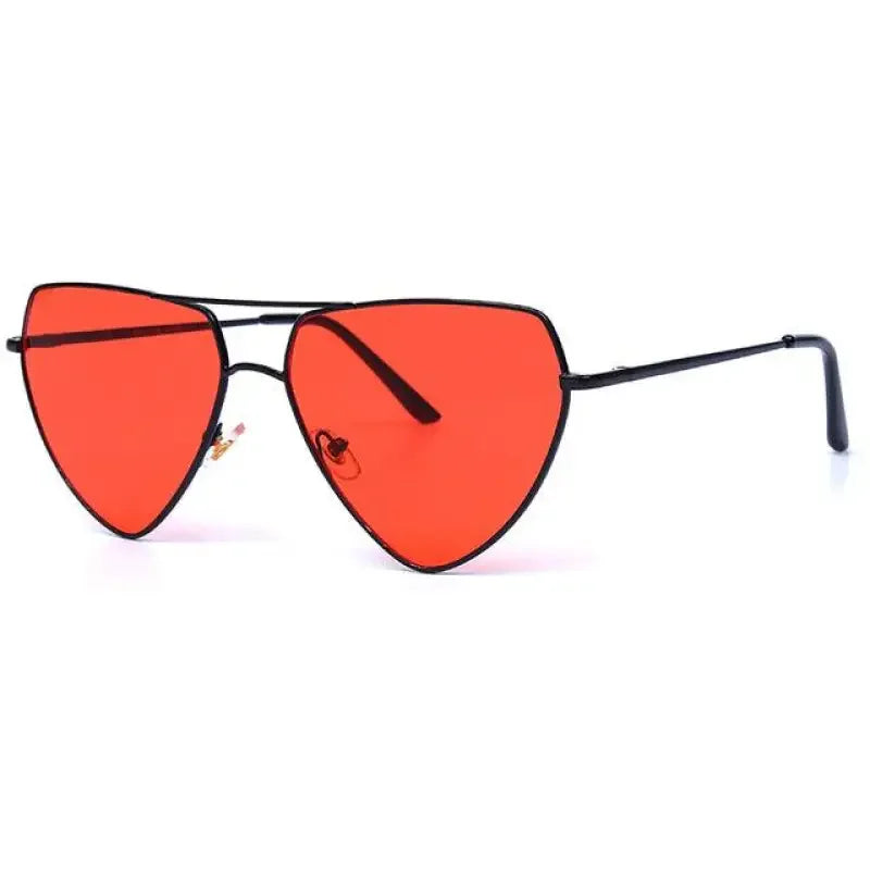 Heart-shaped red sunglasses with black frames, perfect as heart cat eye sunglasses