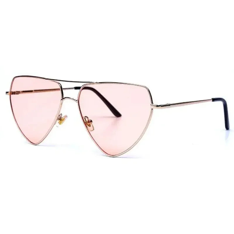 Heart-shaped pink sunglasses showcasing stylish heart cat eye sunglasses design for women