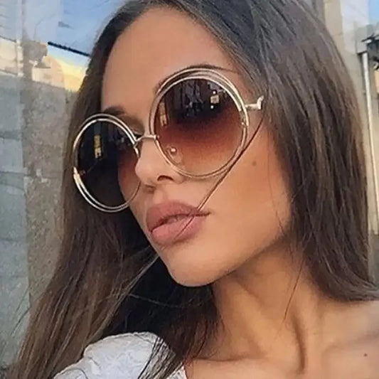 Luxury round sunglasses with gold rims, stylish round sunglasses for a sophisticated look
