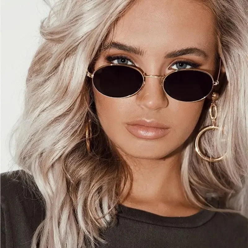 Gold Frame Street Oval Sunglasses featuring stylish oval sunglasses and gold accents