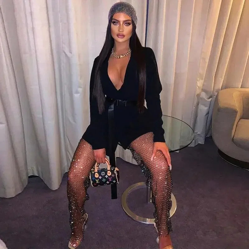 Women Diamond Elastic Pants | Fashionsarah.com