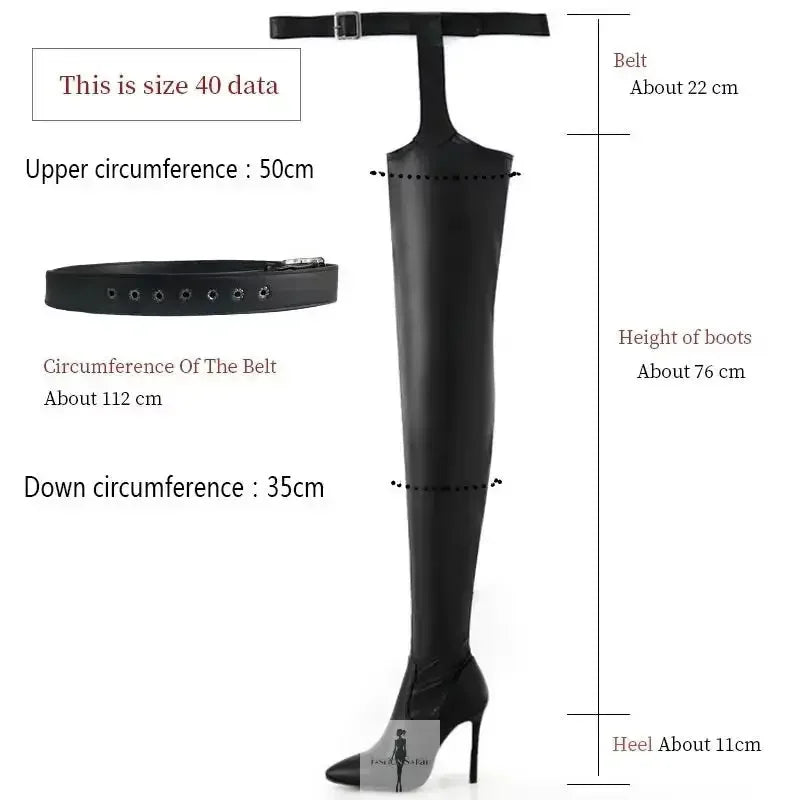 Fashionsarah.com Fashionsarah.com Over the Knee boots with Belt Buckle Side