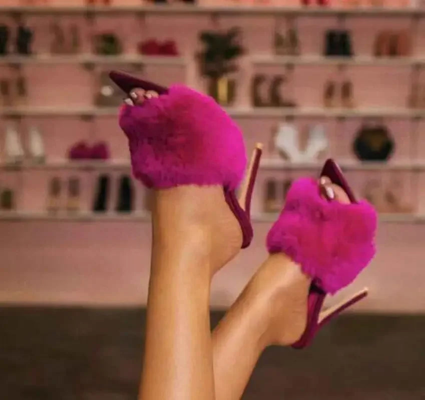 Candy Fur Heels | Fashionsarah.com