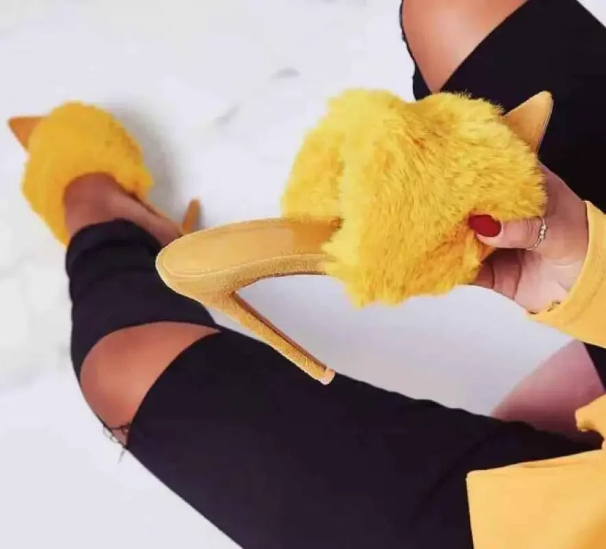 Candy Fur Heels | Fashionsarah.com