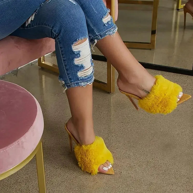 Candy Fur Heels | Fashionsarah.com