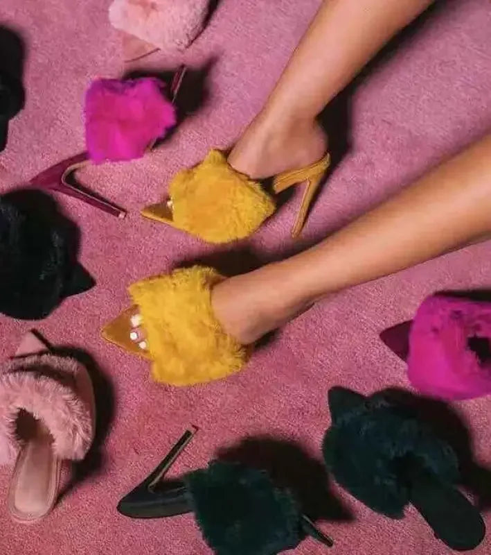 Candy Fur Heels | Fashionsarah.com