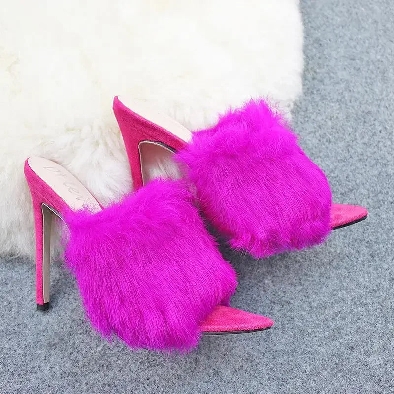 Candy Fur Heels | Fashionsarah.com