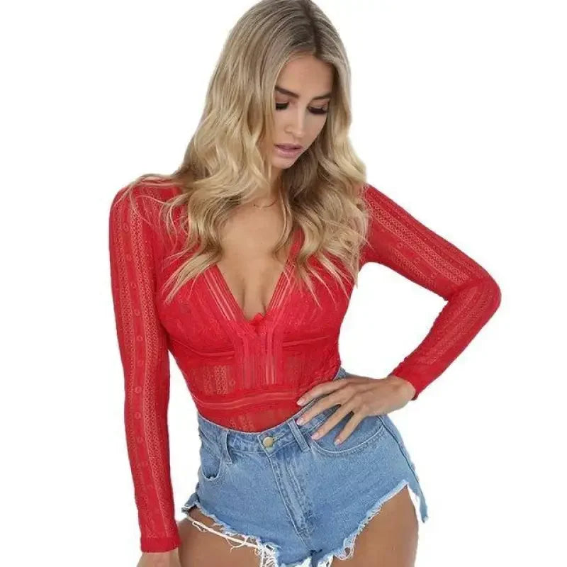 Fashionsarah.com Slim Lace Mesh Bodysuit!