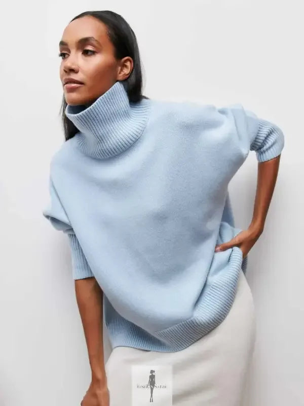 Fashionsarah.com Fashionsarah.com Elegant Loose Mock Neck Warm Sweater Top