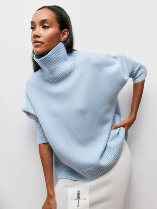 Fashionsarah.com Fashionsarah.com Elegant Loose Mock Neck Warm Sweater Top