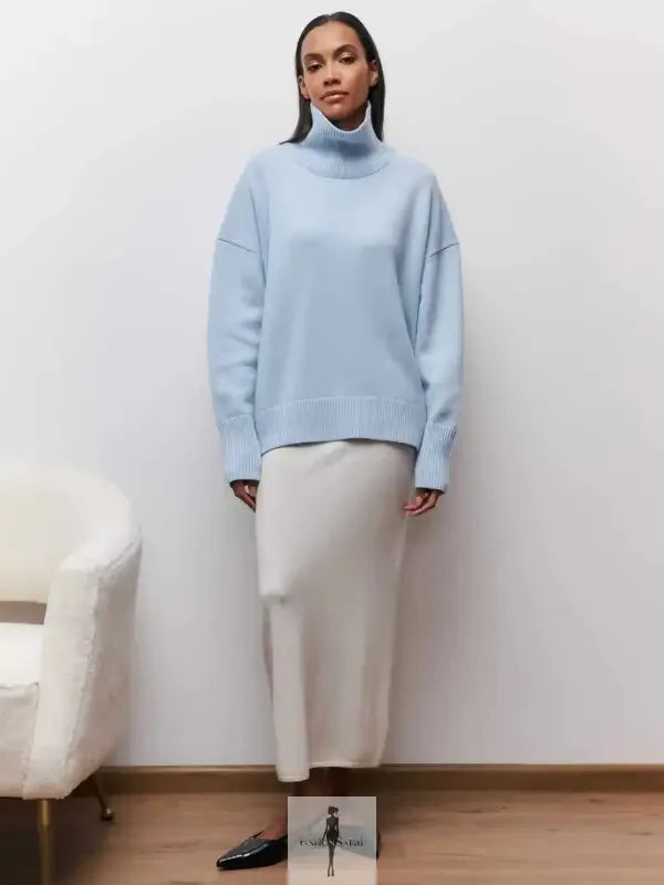 Fashionsarah.com Fashionsarah.com Elegant Loose Mock Neck Warm Sweater Top