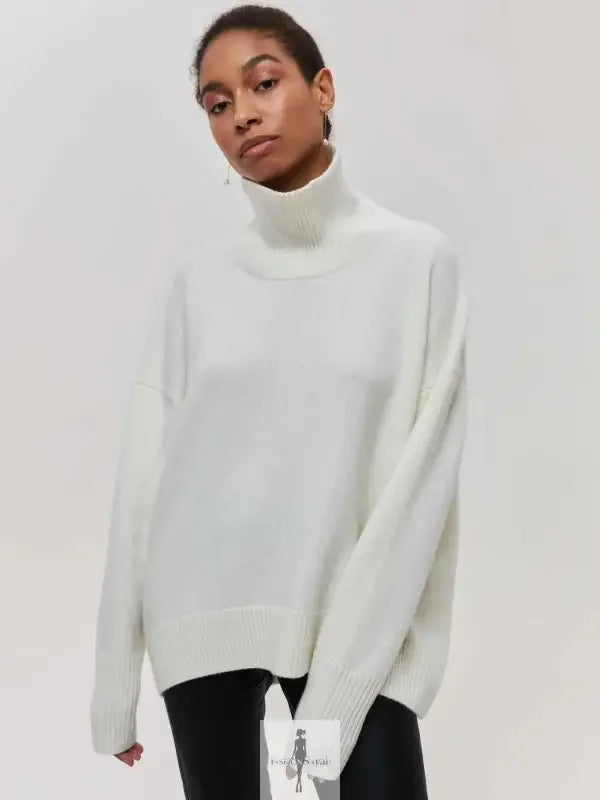 Fashionsarah.com Fashionsarah.com Elegant Loose Mock Neck Warm Sweater Top