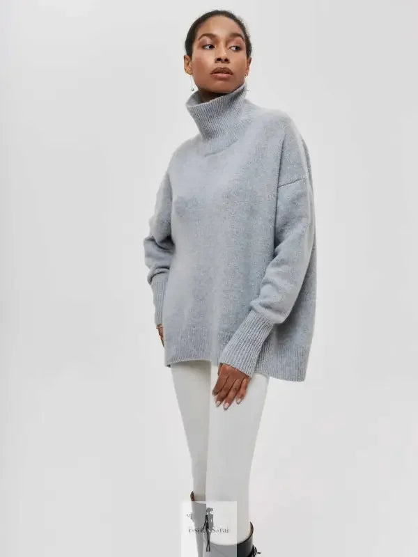 Fashionsarah.com Fashionsarah.com Elegant Loose Mock Neck Warm Sweater Top