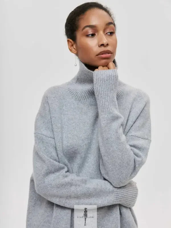 Fashionsarah.com Fashionsarah.com Elegant Loose Mock Neck Warm Sweater Top